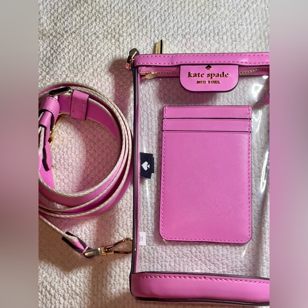 Kate Spade New York, Clear Phone Crossbody,Surf Pink
